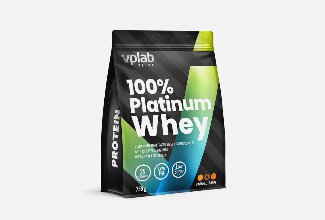 Сывороточный протеин со вкусом карамельный фраппе VPLAB 100% Platinum Whey  