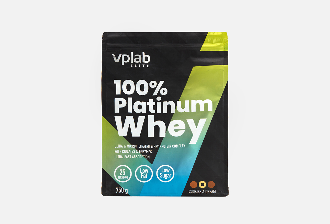 Сывороточный протеин со вкусом печенье-крем VPLAB 100% Platinum Whey  