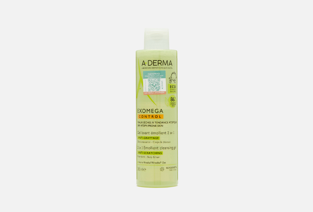 Изображение товара Очищающий гель 2-в-1 для тела и волос A-Derma EXOMEGA CONTROL