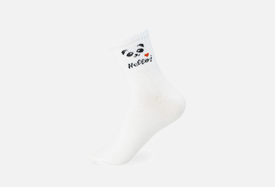 носки женские, белый R&S Панда носки женские новогодняя панда