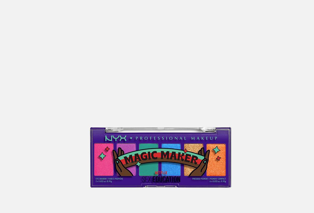 Лимитированный Мини-палетка теней для век NYX PROFESSIONAL MAKEUP MAGIC MAKER SHADOW PALETTE 5 г мини палетка теней magic studio 9 color palette 60мл
