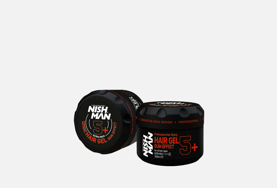 Гель для волос экстрасильной фиксации NISHMAN Ultra Hold Hair Gel Gum Effect 5+ 300 мл