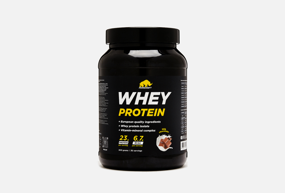 Сывороточный протеин со вкусом молочного шоколада PRIMEBAR WHEY 900 г swanson сывороточный протеин шоколад 1125 г 2 5 фунта