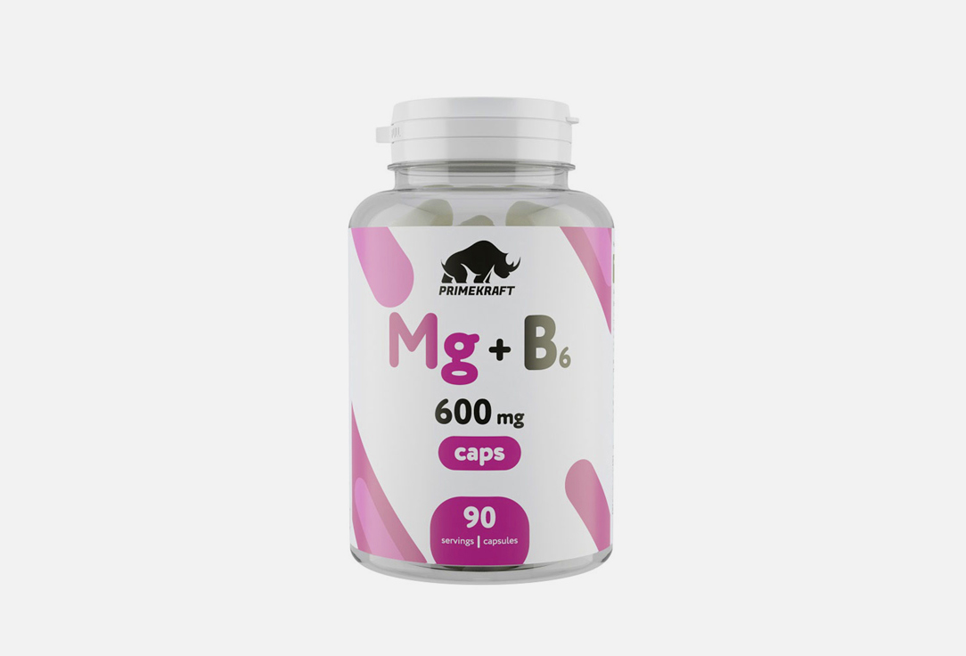 БИОЛОГИЧЕСКИ АКТИВНАЯ ДОБАВКА PRIME KRAFT Mg+B6 90 шт биологически активная добавка prime kraft complex of vitamins minerals and extracts 90 шт