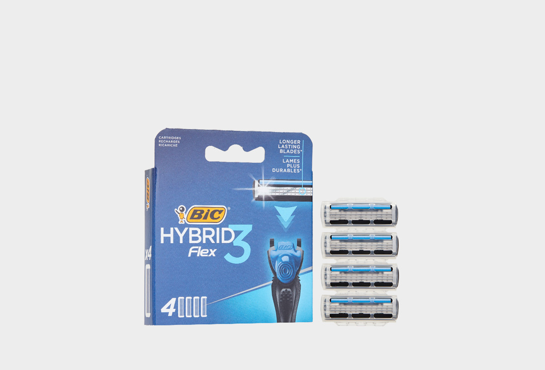 Сменные кассеты для мужской бритвы, 4 шт. BIC Hybrid 3 Flex  