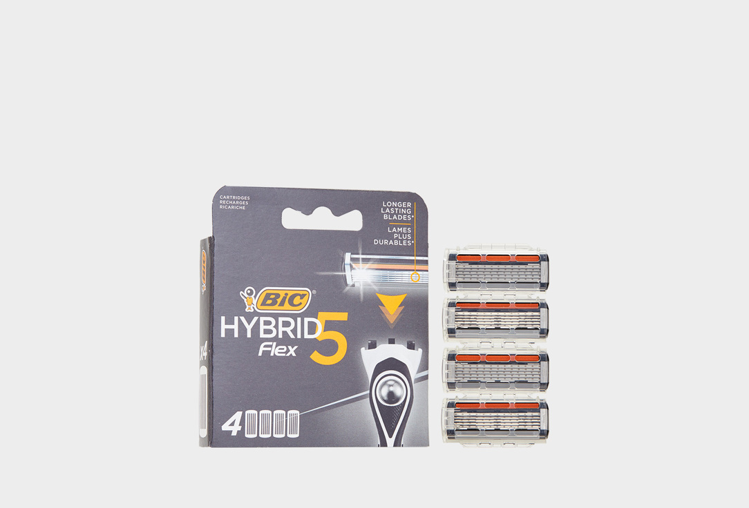 Изображение товара Сменные кассеты для мужской бритвы, 4 шт. BIC Hybrid 5 Flex