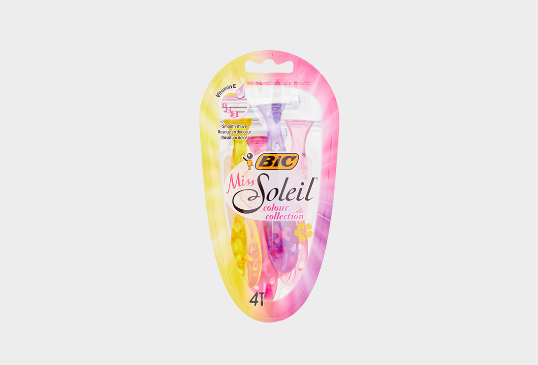 Женская одноразовая 3-лезвийная бритва BIC Miss Soleil Colour Collection 1 шт бритва женская bic miss soleil colour collection 3 лезвия 4
