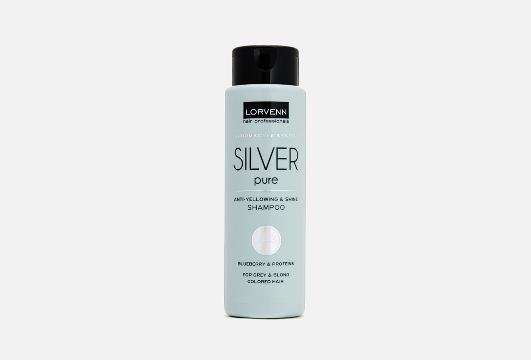 Изображение товара Шампунь LORVENN SILVER PURE ANTI-YELLOWING & RADIANCE для седых и блондинистых волос