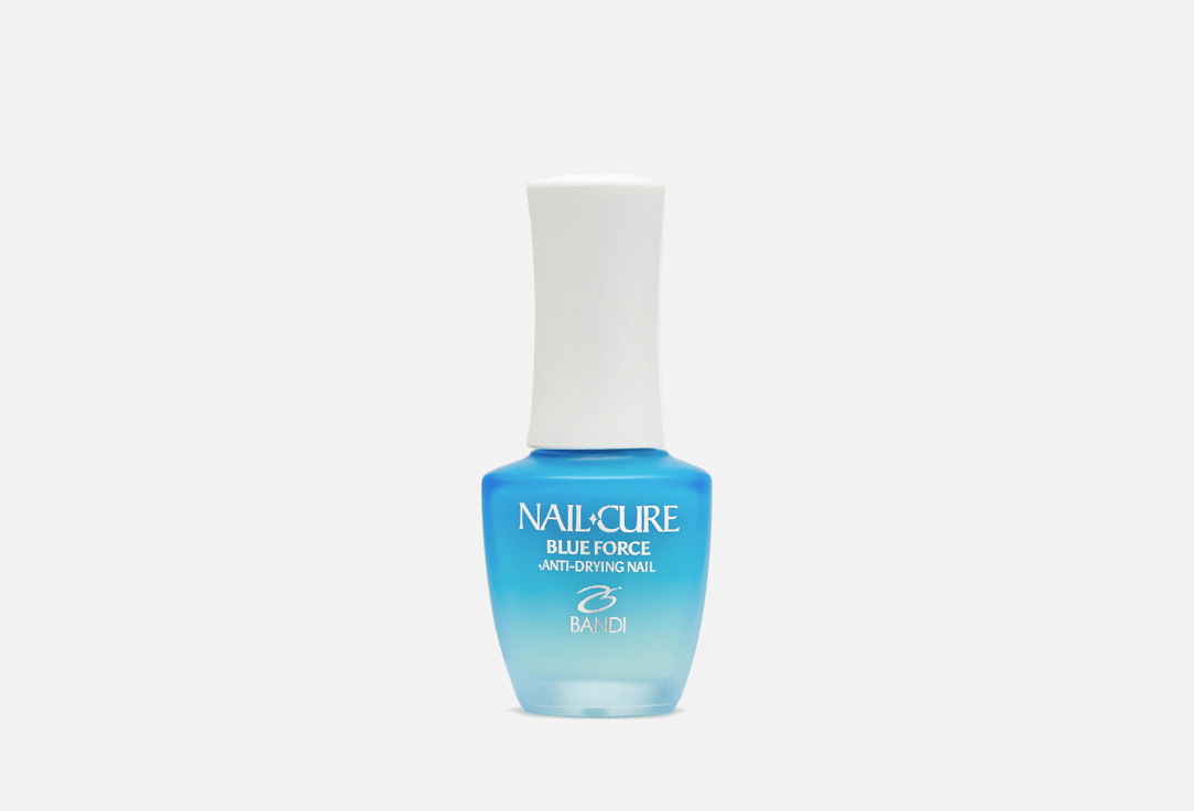 сыворотка для ногтей bandi сыворотка для ногтей питательная мощь океана blue serum Укрепляющее покрытие для деформированных ногтей «Мощь океана» BANDI Nail Cure Blue Force 14 мл