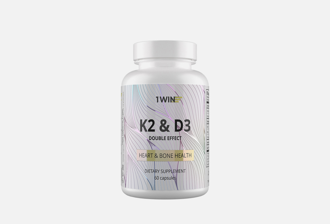 БАД для здоровья сердца 1WIN Витамин К2, витамин D3 в капсулах 60 шт витамины антиоксиданты минералы atechnutrition premium витамин д3 к2