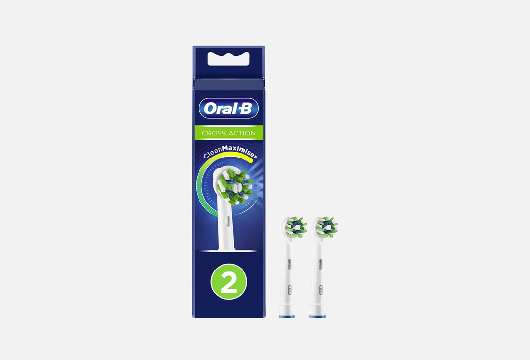 Насадки для электрической зубной щетки ORAL-B CrossAction 2 2 шт насадка для электрической зубной щетки oral b crossaction eb 50 1