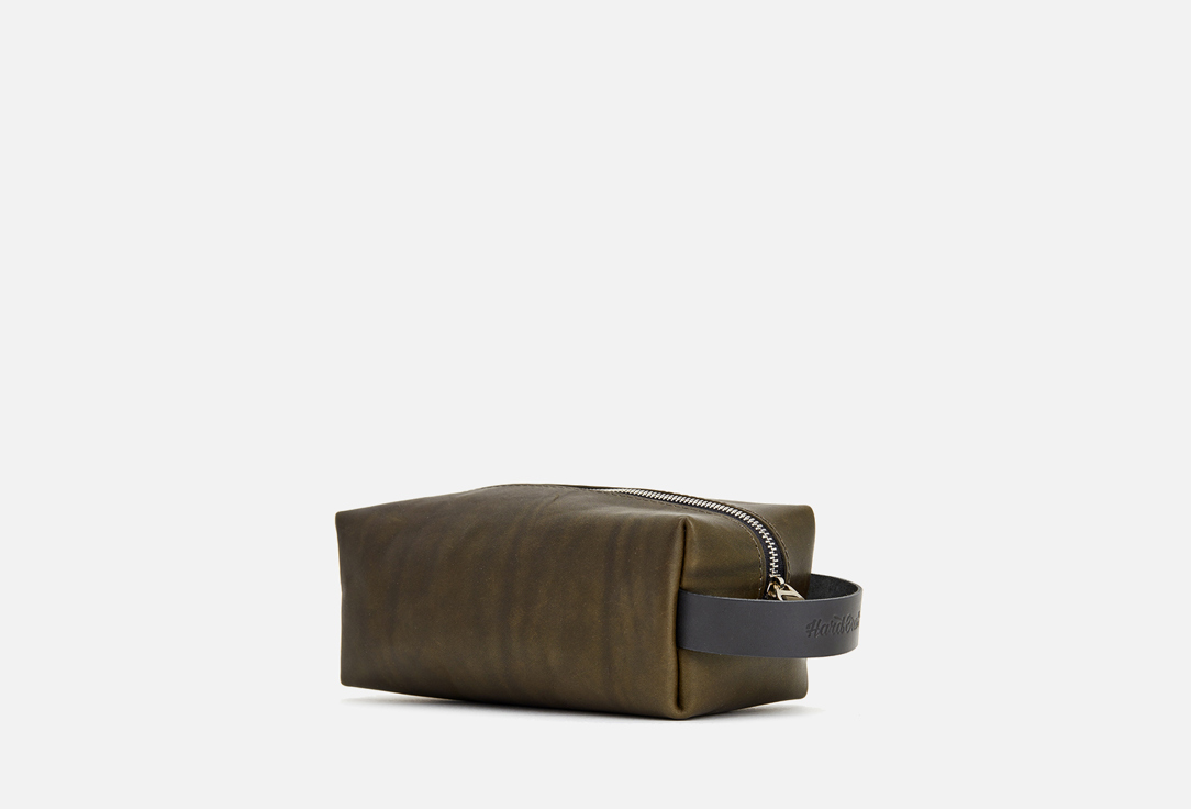 несессер HARD CRAFT Travel case made of genuine leather, oliva 