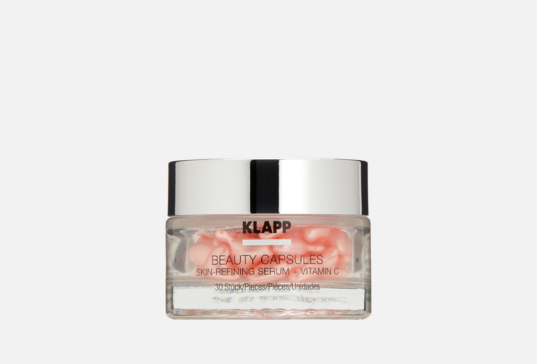 Капсулы для лица KLAPP SKIN CARE SCIENCE BEAUTY CAPSULES Skin-Refining Serum + Vitamin C 30 шт janssen cosmetics пилинг mature skin skin refining enzyme peel 50 мл