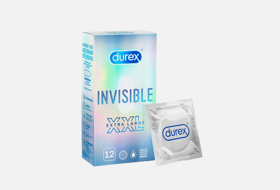Презервативы из натурального латекса  Durex Invisible XXL  