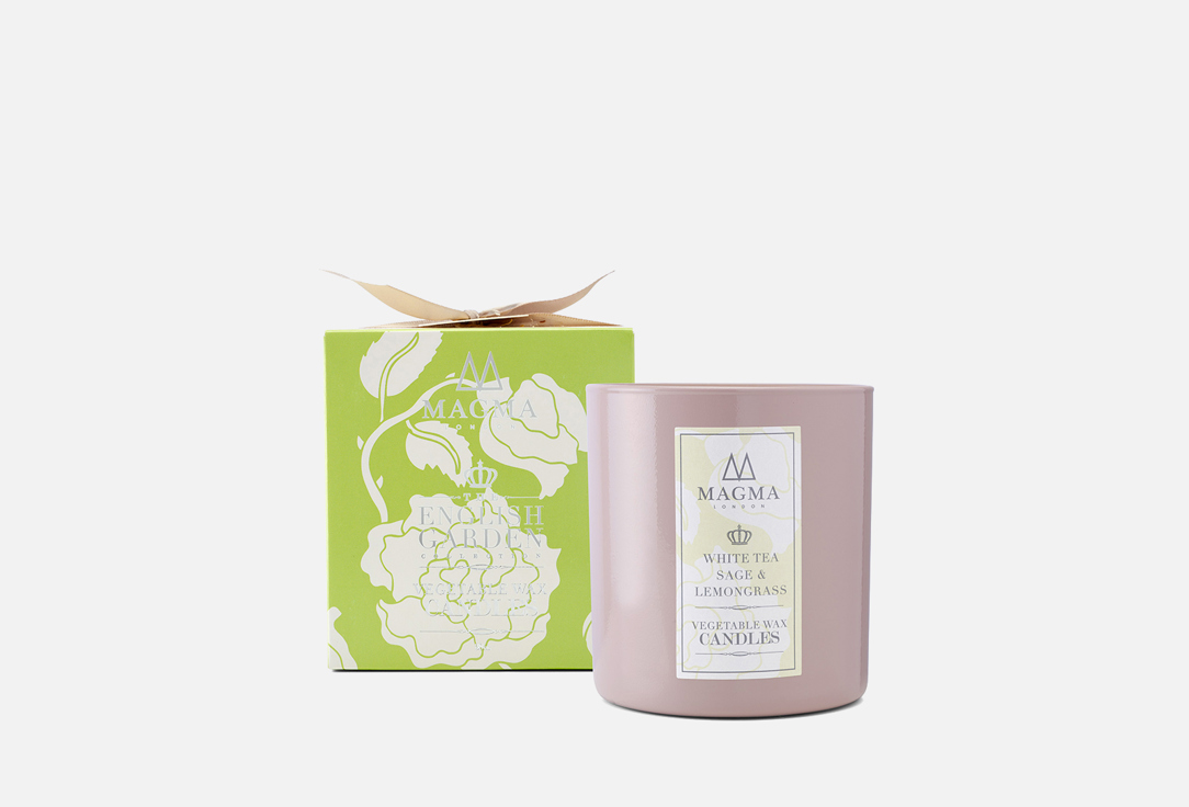 Аромасвеча MAGMA LONDON English Garden Collection Candle White tea Sage and Lemongrass 380 мл аромасвеча magma london nomad collection candle black oud 380