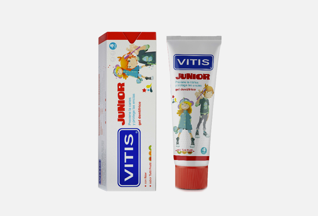 Зубная паста-гель, до 14 лет VITIS Junior 75 мл цена и фото