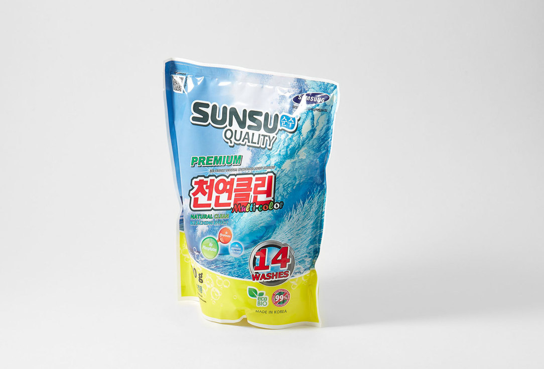 Бесфосфатный порошок для стирки цветного белья SUNSU Quality Multi color 