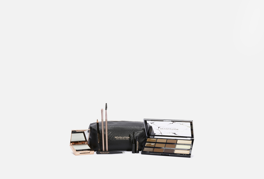 Подарочный набор для макияжа бровей MakeUp Revolution Brow Shaping Kit With Bag 