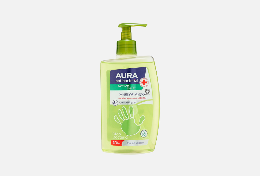 Жидкое мыло c экстрактом чайного дерева AURA Antibacterial Active Herb 500 мл