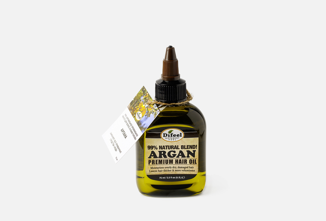 масло для волос DIFEEL Natural Argan Premium Hair Oil 99% 75 мл difeel 99% natural blend macadamia hair oil 75 ml