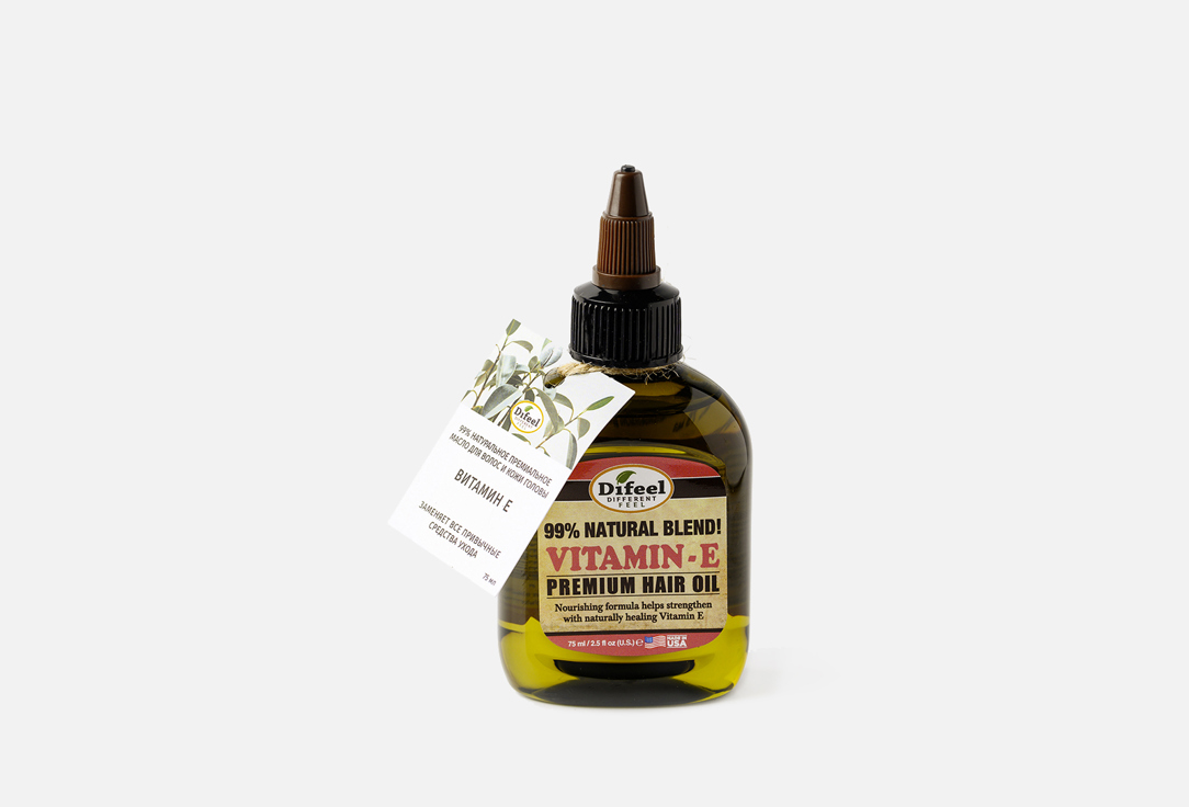 масло для волос DIFEEL Natural Vitamin-E Premium Hair Oil 99% 75 мл difeel 99% natural castor hair oil 75 ml
