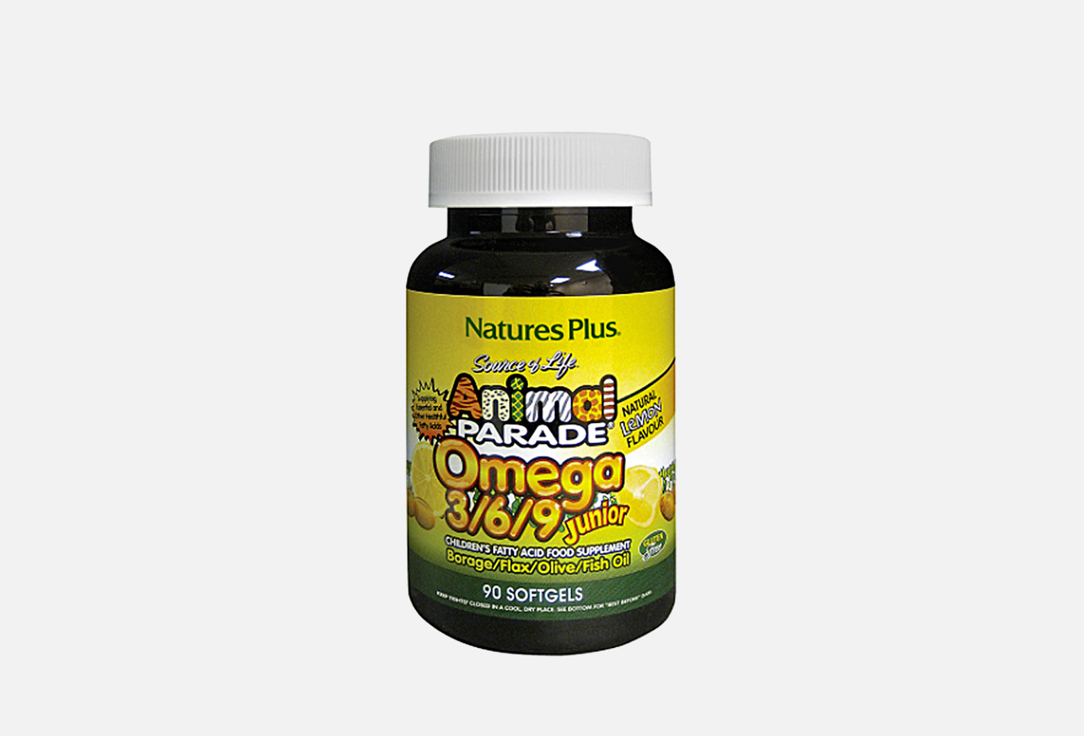 цена Омега 3-6-9 для детей ANIMAL PARADE 520 мг со вкусом лимона в капсулах 90 шт