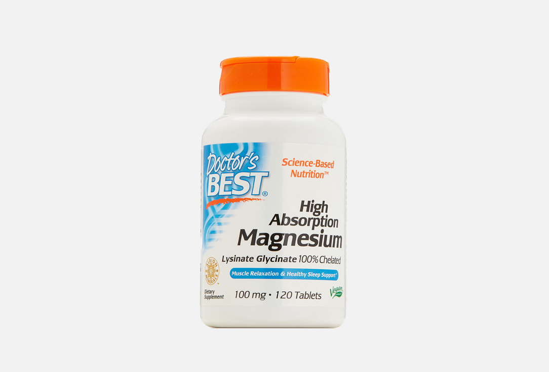 Магния Хелат с высокой биодоступностью Doctors Best High Absorption Magnesium 
