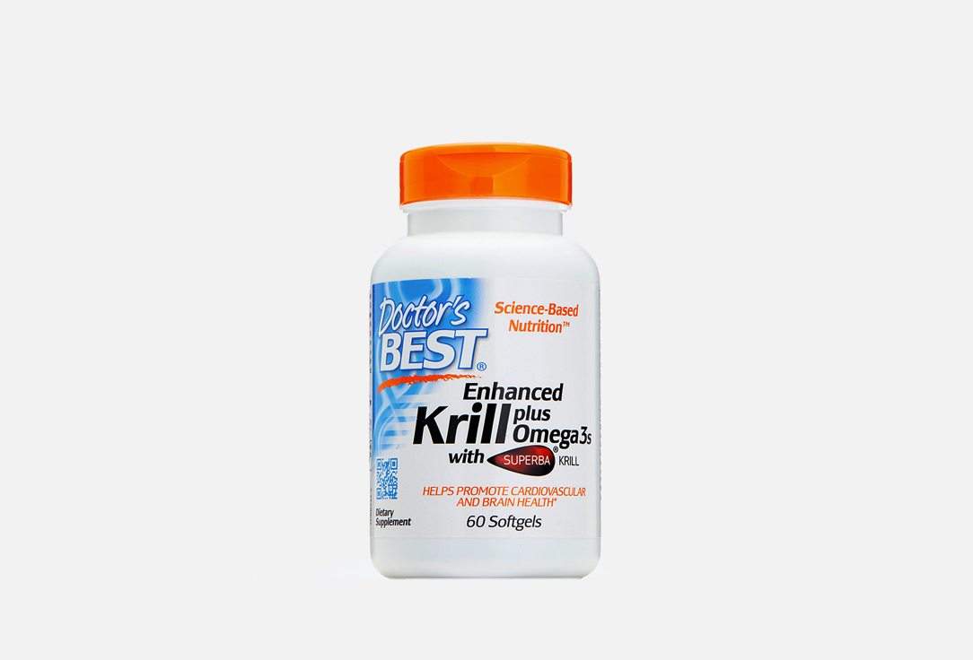 Омега 3 DOCTORS BEST Krill plus with omega 3 1720 мг 60 шт масло криля с омега 3s doctor s best 60 капсул