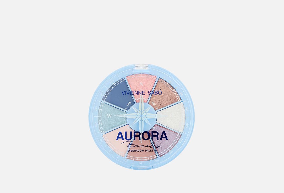 Палетка теней VIVIENNE SABO Aurora Borealis 01, сиреневопудровая гамма с яркими акцентами