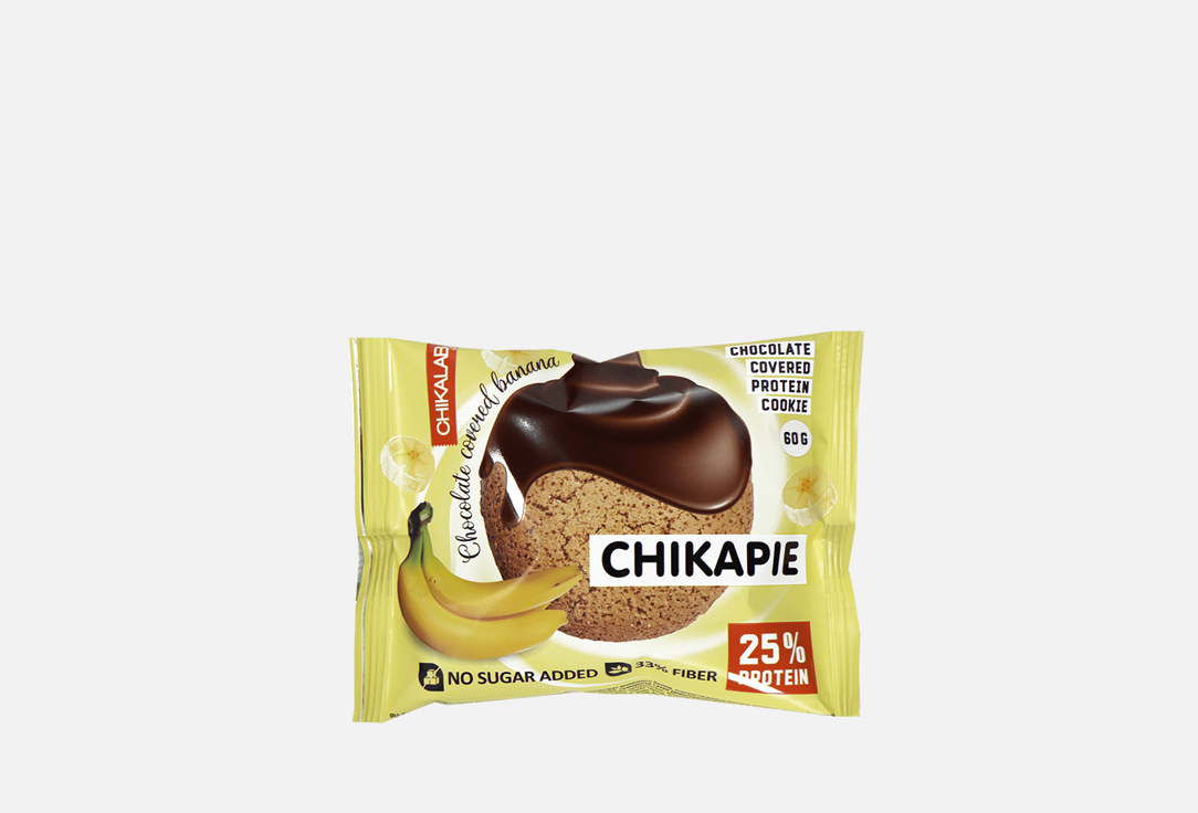 Печенье глазированное CHIKALAB Банан в шоколаде 1 шт печенье протеиновое chikalab 60г глазированное шоколад