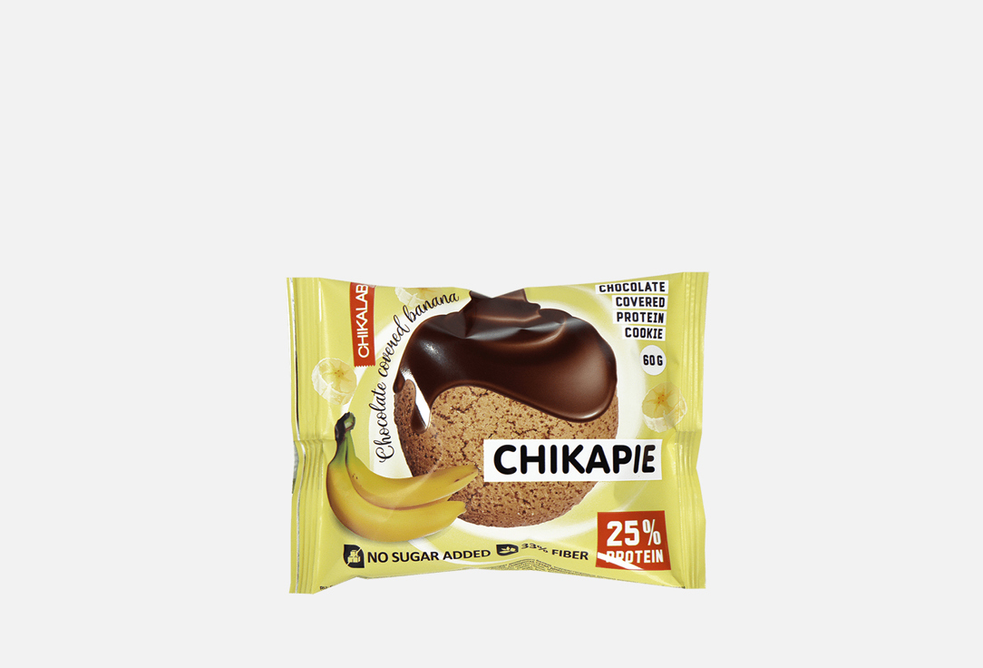 Печенье глазированное CHIKALAB Банан в шоколаде 1 шт печенье протеиновое chikalab 60г глазированное кокос