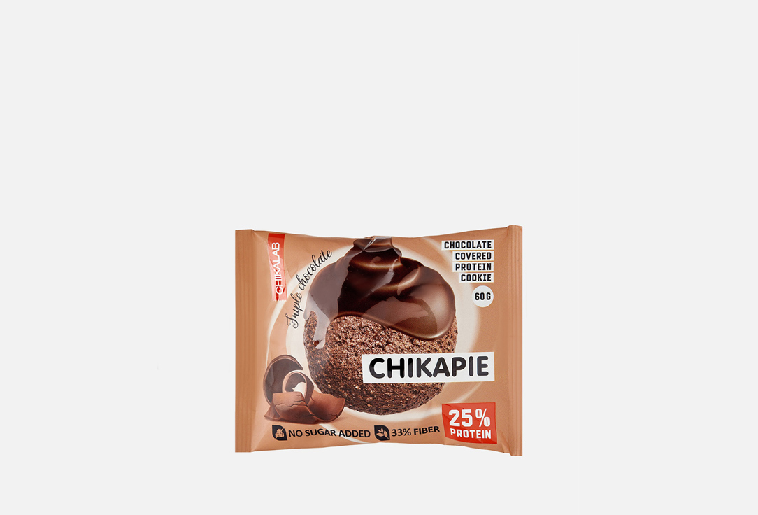 chikalab шоколад chikalab белый с фундуком и кукурузными чипсами 100 г Печенье глазированное CHIKALAB Тройной шоколад 1 шт