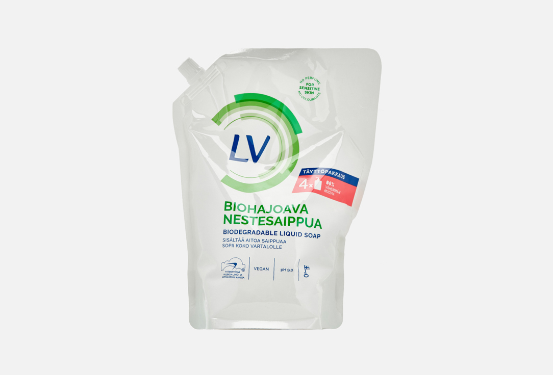 Жидкое мыло без запаха для чувствительной кожи, дой-пак LV Liquid soap 1200 мл
