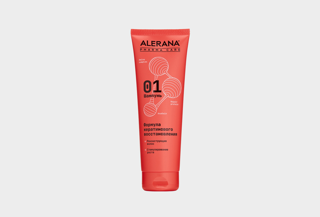 Шампунь для волос ALERANA PHARMA CARE Shampoo – keratin restoration formula 260 мл цена и фото