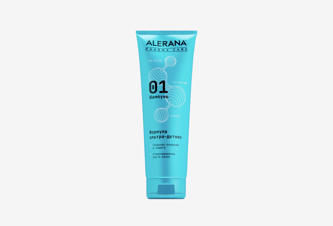 цена Глубоко очищающий шампунь для волос ALERANA PHARMA CARE Shampoo – ultra detox formula 260 мл