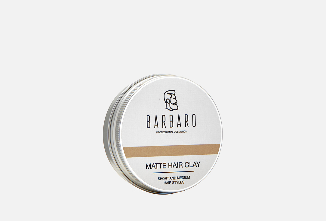 Матовая глина для укладки волос BARBARO Matte clay 60 г для укладки волос barbaro текстурирующая глина для волос
