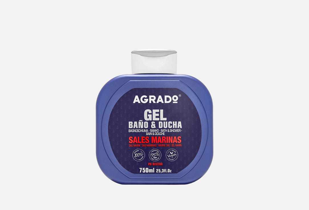 Изображение товара Гель для душа AGRADO MARINE SALTS 750 мл освежающий аромат морского бриза