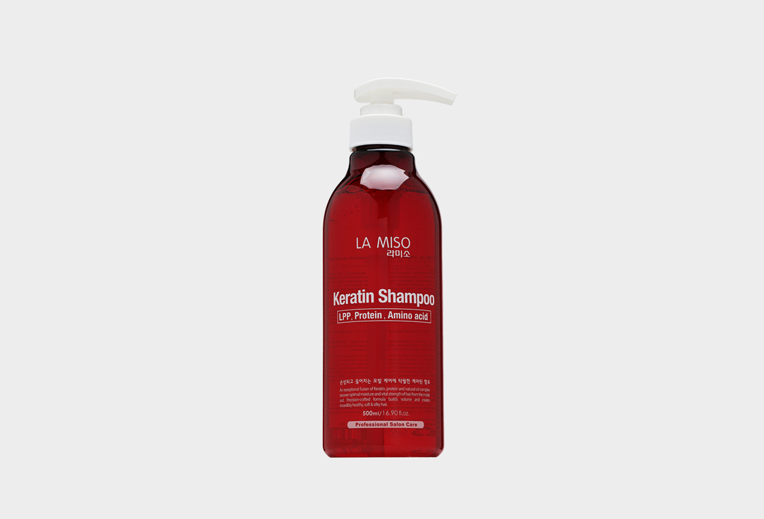 Укрепляющий шампунь с кератином LA MISO Keratin shampoo 500 мл шампунь для волос la miso с экстрактом красного женьшеня 500мл 2 шт