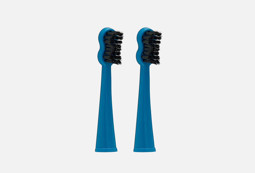 сменные насадки для электрической звуковой зубной щетки megasmile Sonic Black Whitening II Brush Heads blue 