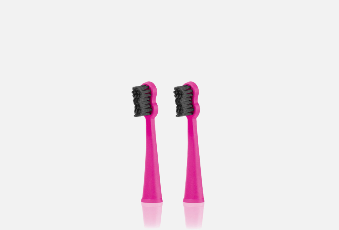 сменные насадки для электрической звуковой зубной щетки megasmile Sonic Black Whitening II Brush Heads pink 