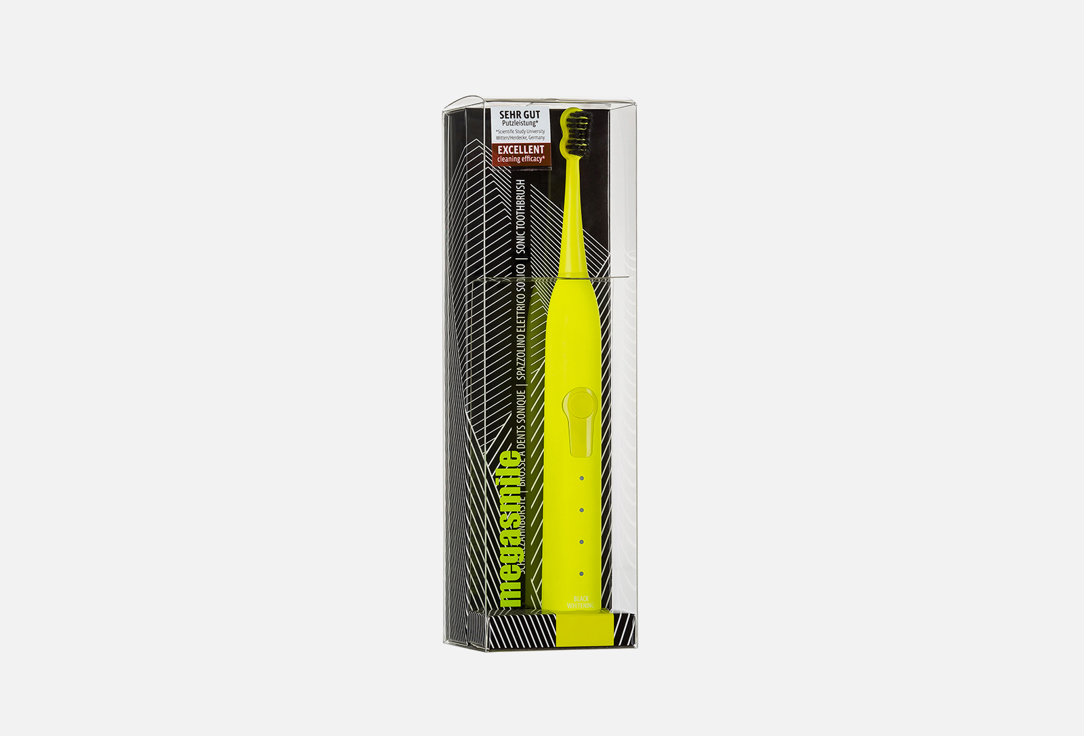 электрическая звуковая зубная щетка MEGASMILE Sonic Black Whitening II electric toothbrush yellow 1 шт