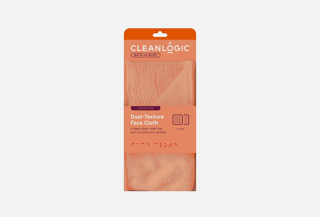 Мочалка для лица CLEANLOGIC Bath & Body Dual-Texture Face Cloth 1 шт cleanlogic bath