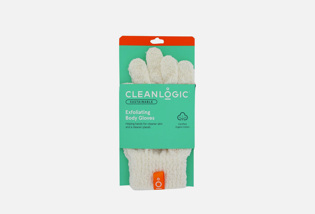 Мочалка-перчатка для массажа и пилинга CLEANLOGIC Sustainable Exfoliating Body Gloves 2 шт набор из 2 мочалок перчаток для массажа и пилинга cleanlogic bath