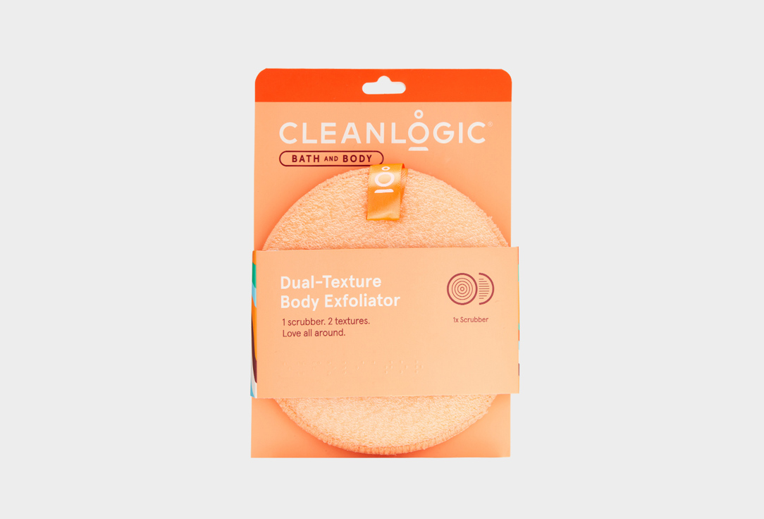 Мочалка для тела CLEANLOGIC Bath & Body Dual-Texture Body Exfoliator 1 шт мочалка рукавичка для тела cleanlogic bath