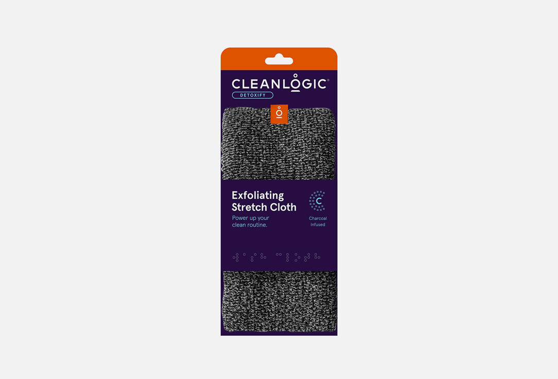 Мочалка для тела CLEANLOGIC Detoxify Exfoliating Stretch Cloth 1 шт мочалка перчатка для массажа и пилинга cleanlogic detoxify exfoliating body gloves 2 шт