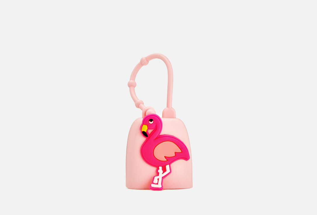 Чехол - брелок силиконовый с держателем для антибактериального геля для рук MARITI beauty  Flamingo 