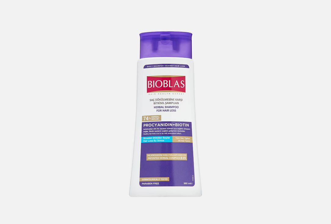 

Шампунь для волос BIOBLAS, ANTI HAIR LOSS PROCYANIDIN 360 мл