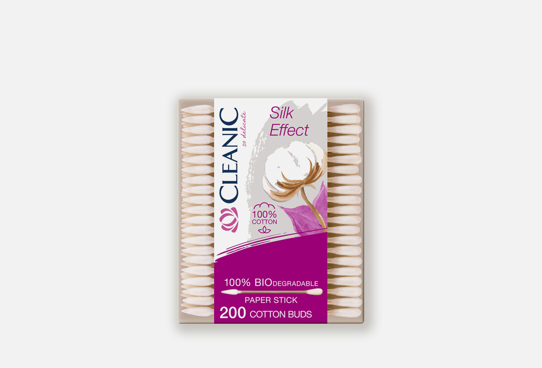 Палочки ватные CLEANIC Silk Effect 200 шт