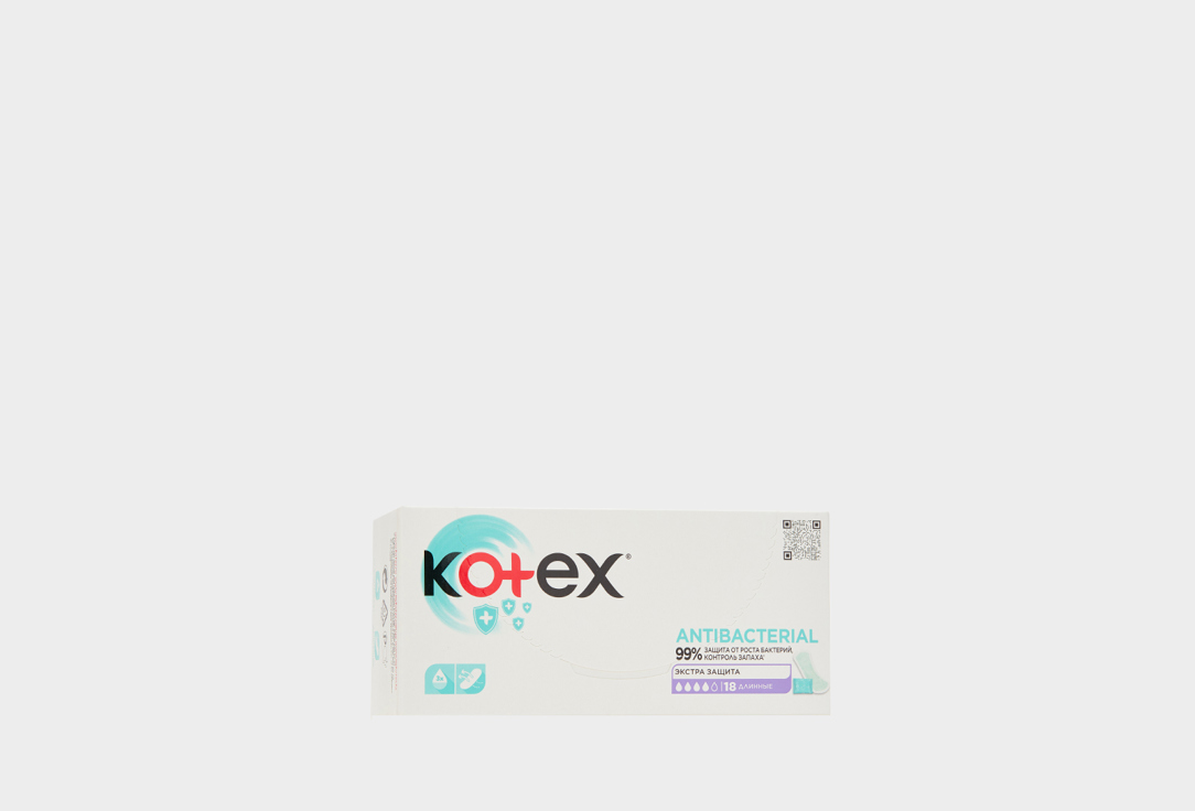

Ежедневные прокладки KOTEX, Antibacterial Long 18 шт