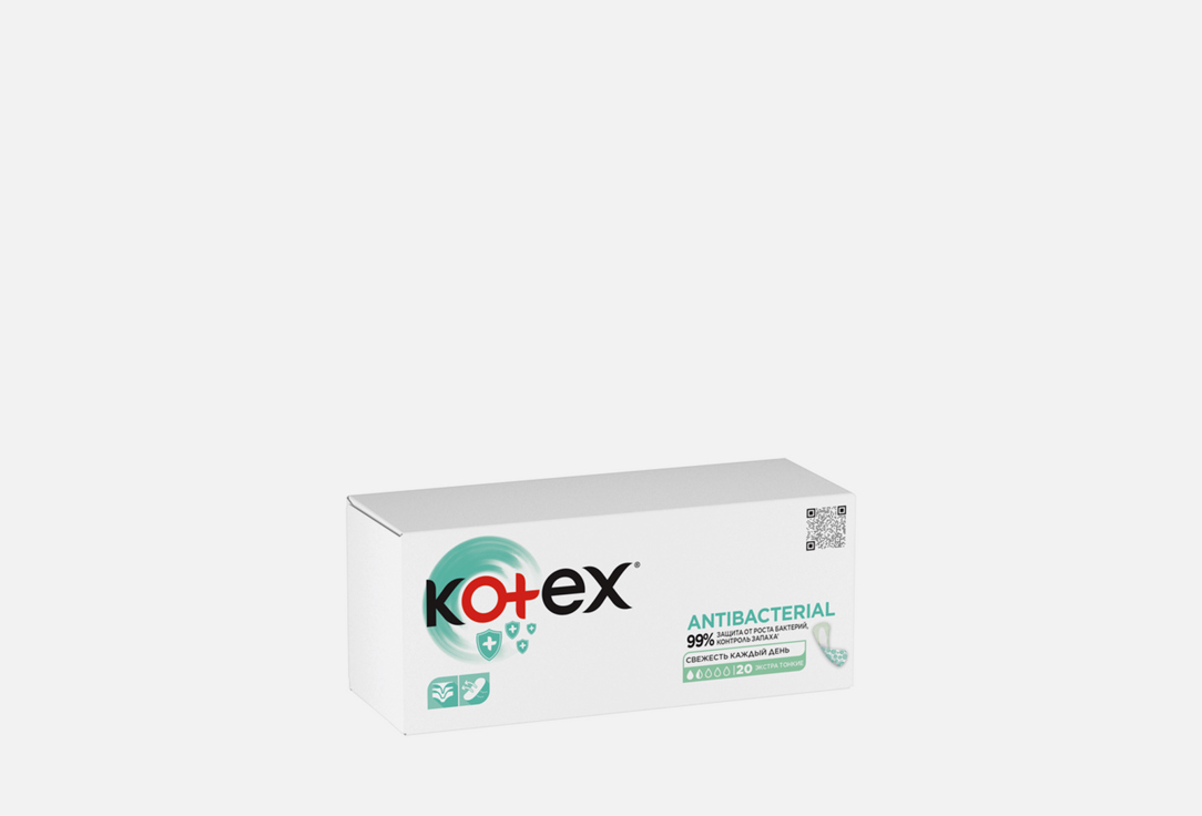 Ежедневные прокладки KOTEX Antibacterial Extra Thin 20 шт прокладки ежедневные kotex natural экстра защита 18 шт